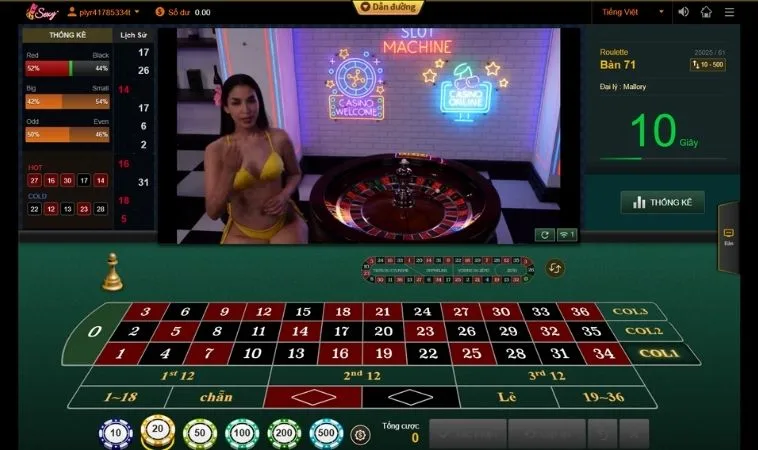 Giao diện chơi Roulette Nhà Cái J88