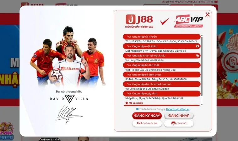 Biểu mẫu đăng ký J88